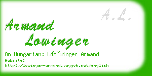 armand lowinger business card